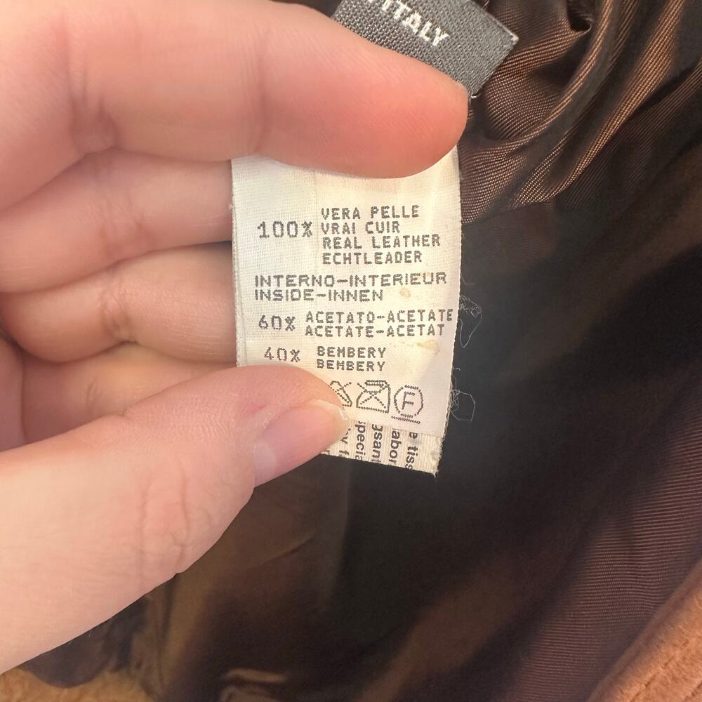 Bally VTG Men’s 100% Real Leather Suede Bomber Jacket Size 42 Brown Italy Made - Picture 10 of 14